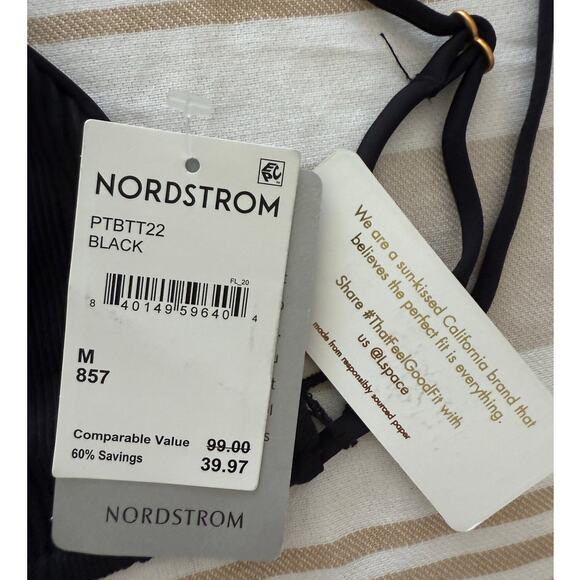 l*space Black Ribbed Triangle Bikini Top - Picture 4 of 5